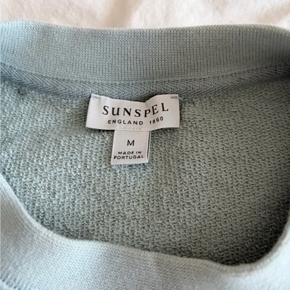 Sunspel Men's Soft Blue Crewneck Sweater - Picture 2 of 2